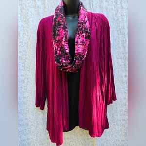 Kim Rogers Fuchsia and Black Knit Top
